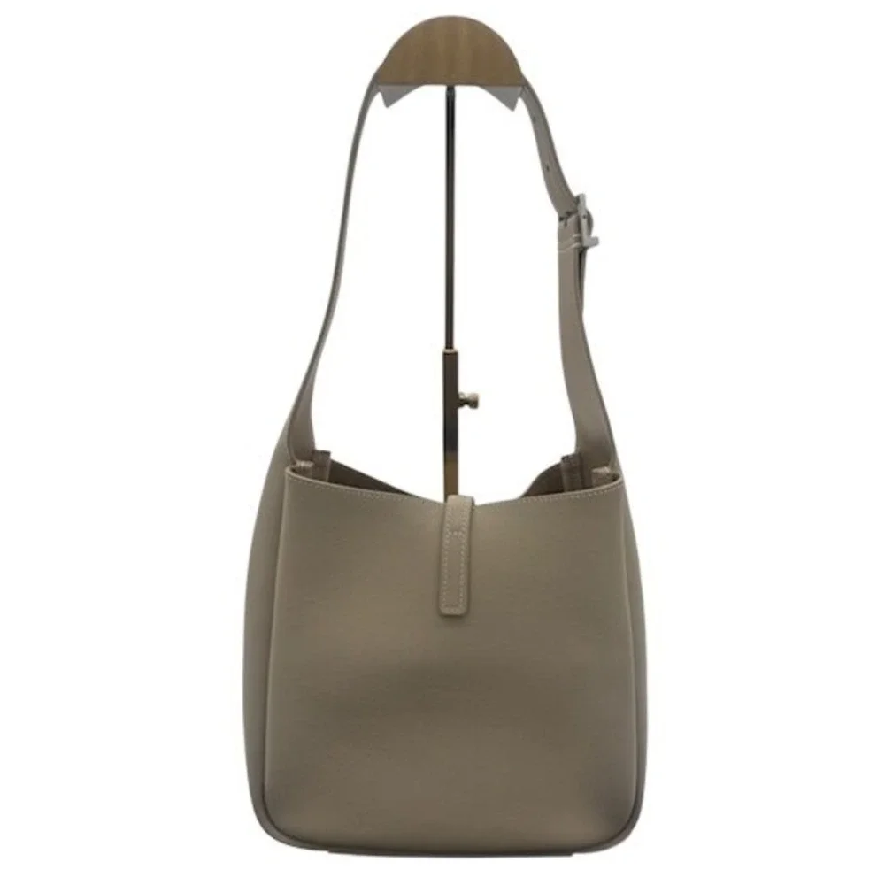 Yves Saint Laurent YSL Smooth Calfskin Small Le 5 A 7 Soft Hobo Bone Bag Purse - Picture 3 of 11